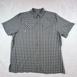 GameGuard Item 1061 Pearl Snap Vented Fishing Green/Blue Plaid Shirt Men’s 2XL